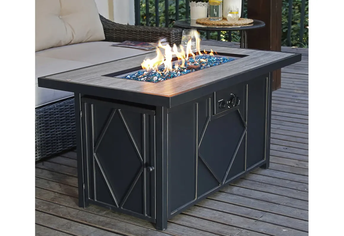 60,000 BTU Rectangular Propane Fire Pit