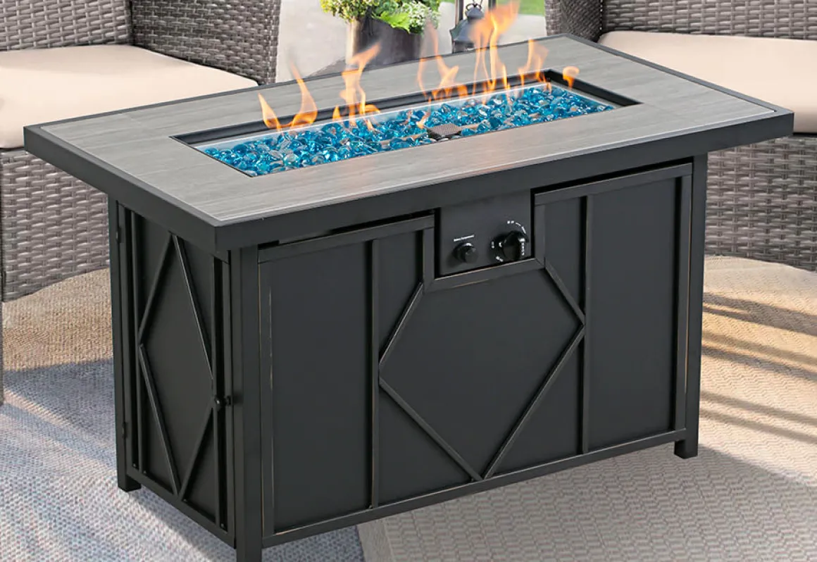 60,000 BTU Rectangular Propane Fire Pit