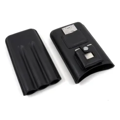 3 Cigar Holder with Cutter and Lighter
