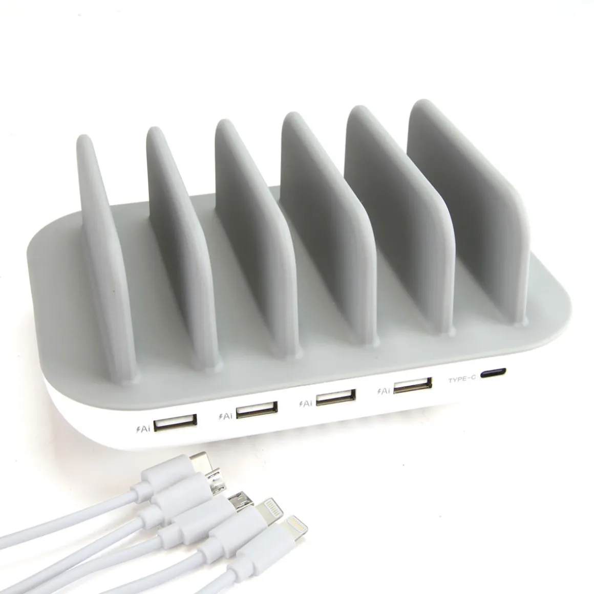 5 Device Charging Station with Cables