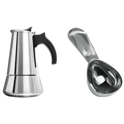 500 mL Stainless Steel Espresso Maker and Spoon Set