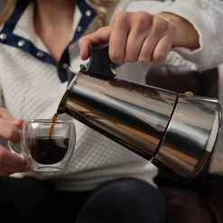 500 mL Stainless Steel Espresso Maker and Spoon Set