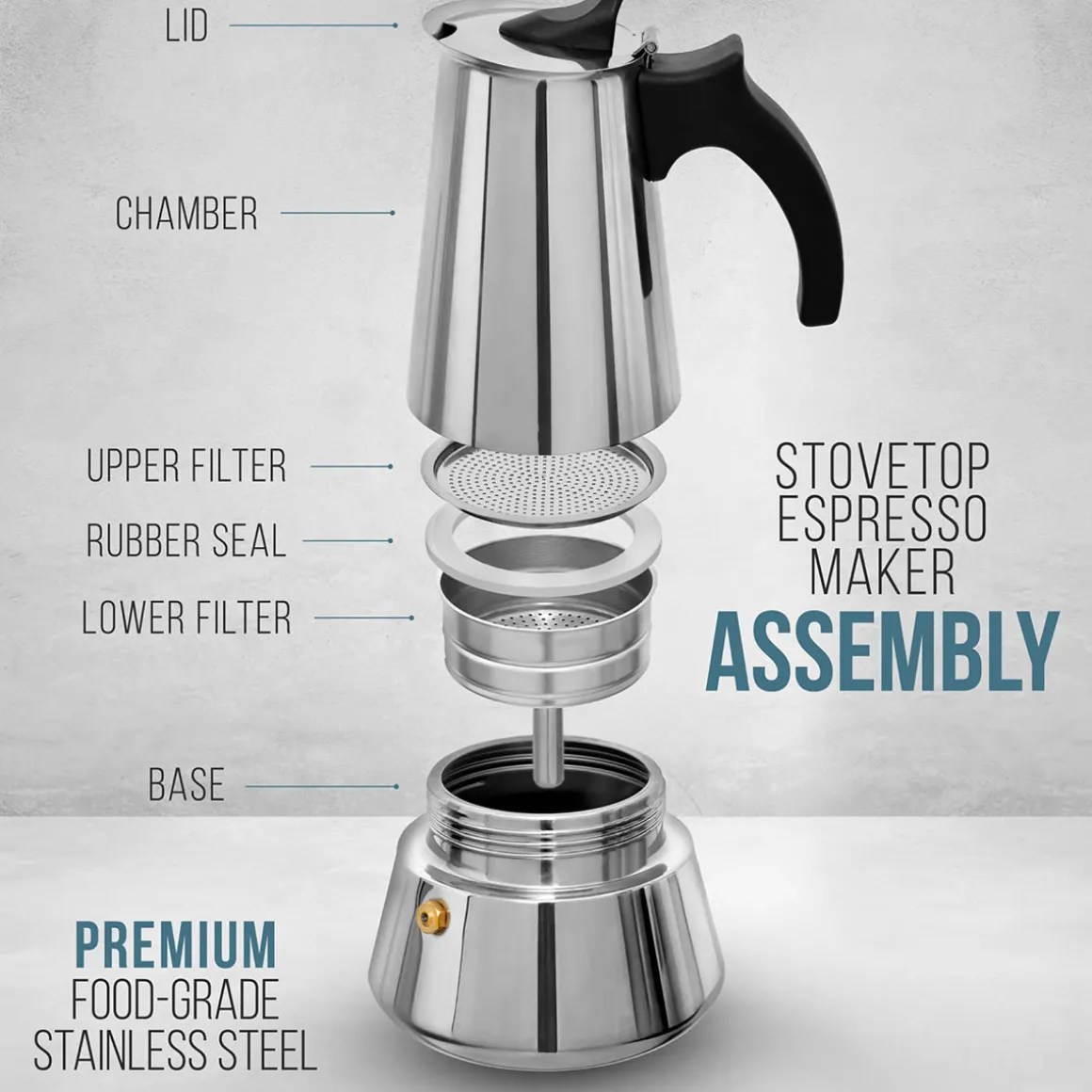300 mL Stainless Steel Espresso Maker