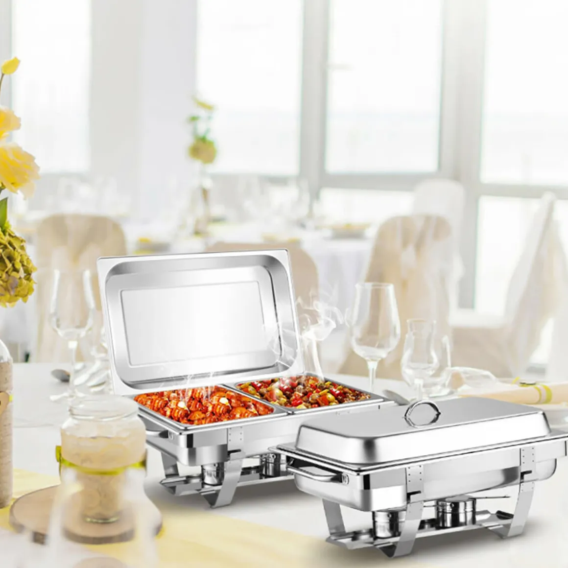 9 Qt Stainless Steel Chafing Dish (Set of 2)
