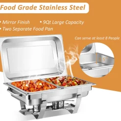 9 Qt Stainless Steel Chafing Dish (Set of 2)