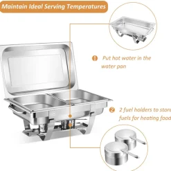 9 Qt Stainless Steel Chafing Dish (Set of 2)