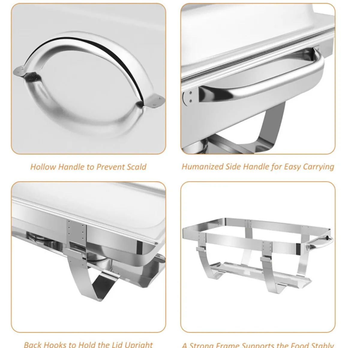 9 Qt Stainless Steel Chafing Dish (Set of 2)
