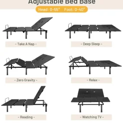 Adjustable Bed Base Frame with Head and Foot Incline