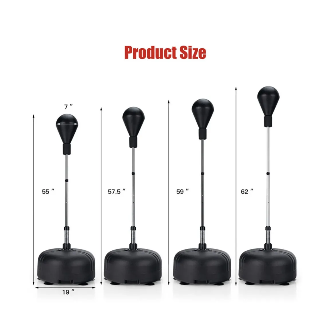 Adjustable Freestanding Punching Bag with Boxing Gloves