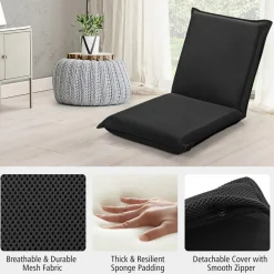 Adjustable 6-Position Folding Floor Chair