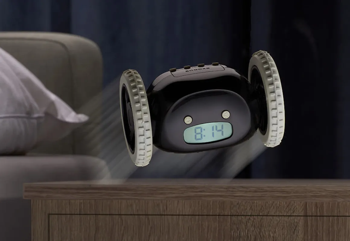 Alarm Clock on Wheels