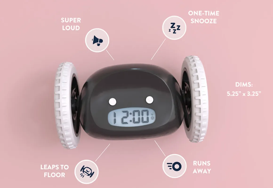 Alarm Clock on Wheels
