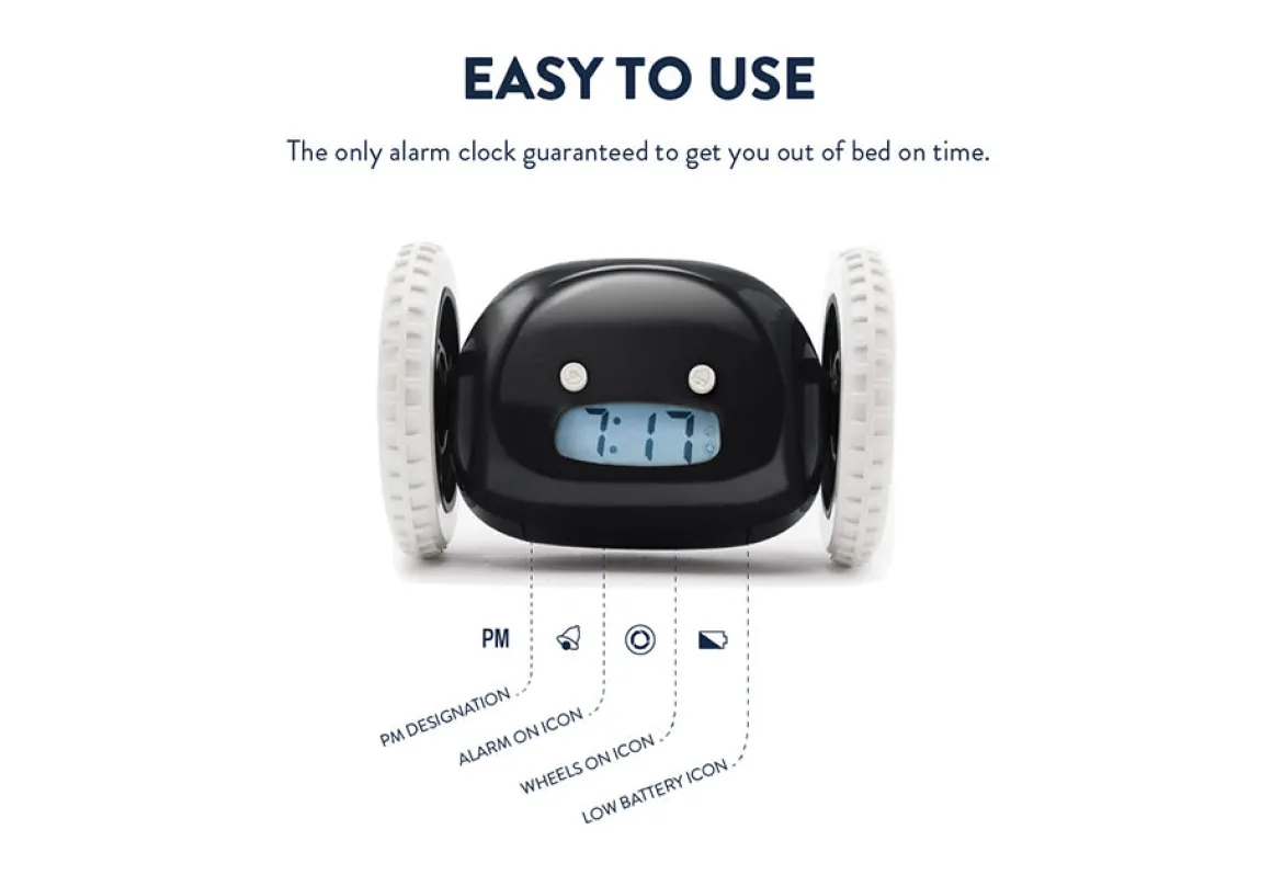 Alarm Clock on Wheels