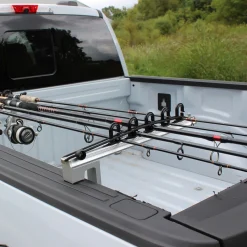 Aluminum Clamp-On Fly Fishing Rod Holder for Truck with 5 Rod Storage