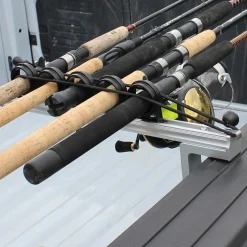 Aluminum Clamp-On Fly Fishing Rod Holder for Truck with 5 Rod Storage