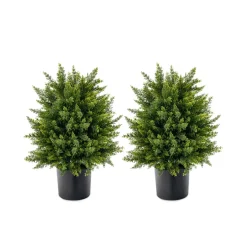 Artificial Cedar Topiary Ball Trees (Set of 2)