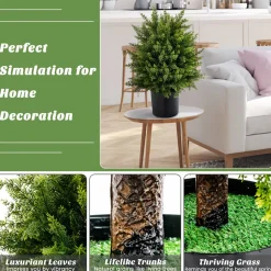 Artificial Cedar Topiary Ball Trees (Set of 2)