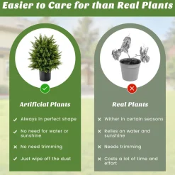 Artificial Cedar Topiary Ball Trees (Set of 2)