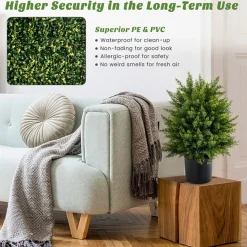 Artificial Cedar Topiary Ball Trees (Set of 2)
