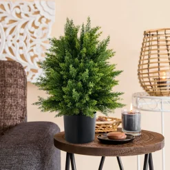 Artificial Cedar Topiary Ball Trees (Set of 2)