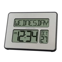 Atomic Digital Wall Clock w/White Backlight