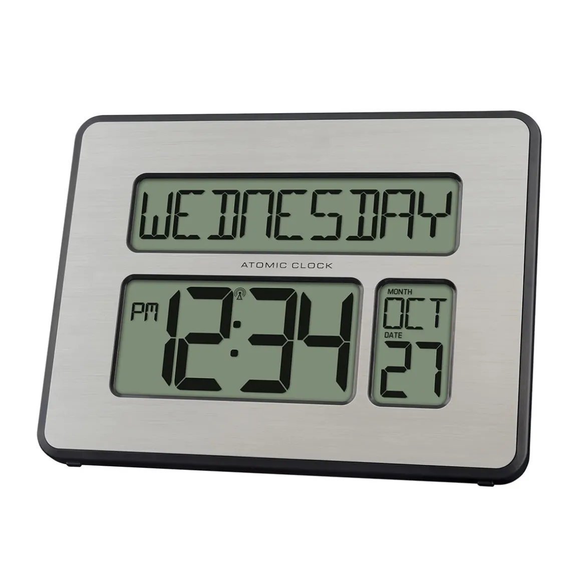 Atomic Digital Wall Clock w/White Backlight