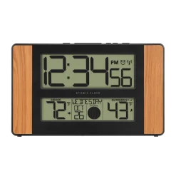 Atomic Digital Wall Clock with Temperature and Moon Phase