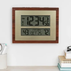 Atomic Digital Wall Clock with Moon Phase