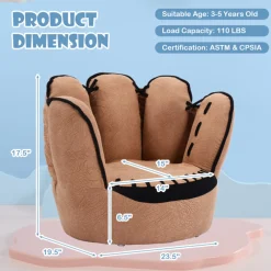 Baseball Glove Shaped Kids Upholstered Sofa