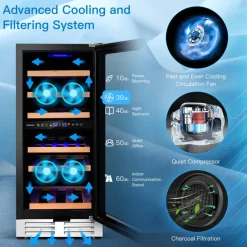 30-Bottle Dual Zone Freestanding Wine Cooler