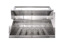 6-Burner Propane Gas Grill Island with Rotisserie and Outdoor Refrigerator