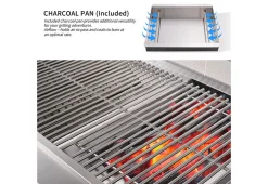6-Burner Propane Gas Grill Island with Rotisserie and Outdoor Refrigerator