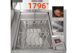 6-Burner Propane Gas Grill Island with Rotisserie and Outdoor Refrigerator