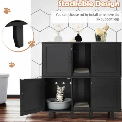Cat Litter Box Enclosure with Scratching Board
