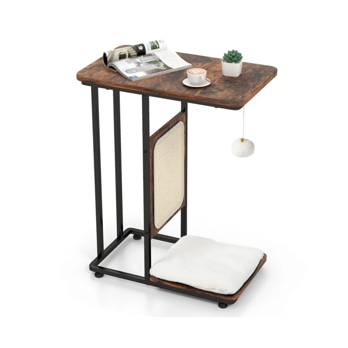Cat Tree Side Table with Scratching Board