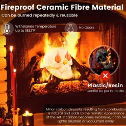 Ceramic Fireproof Fire Pit Skull