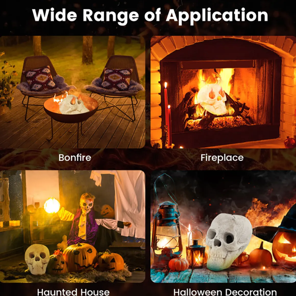Ceramic Fireproof Fire Pit Skull