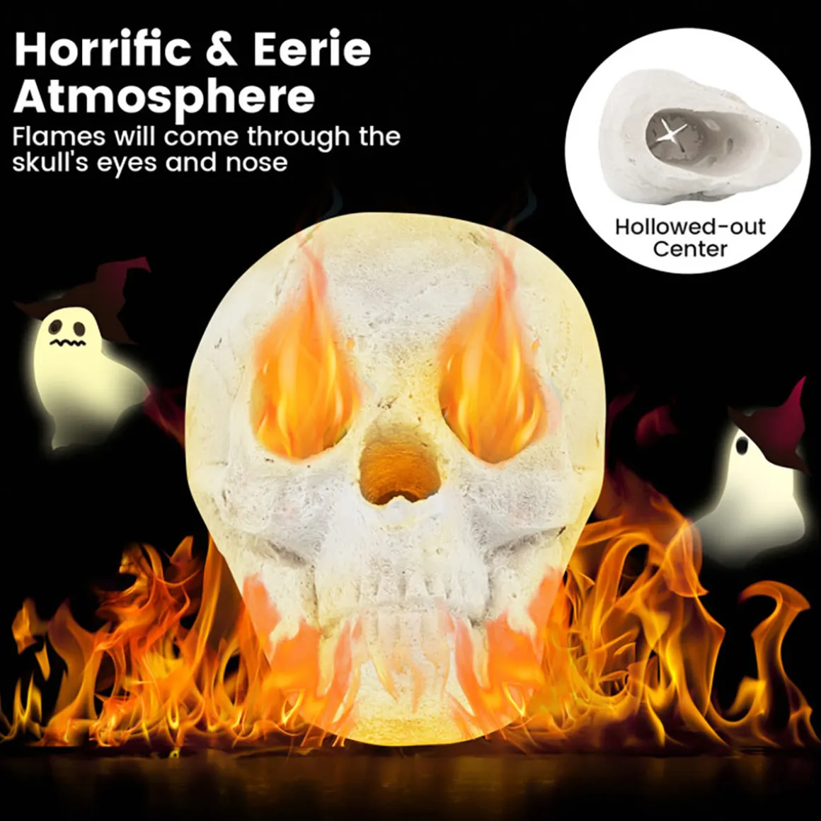 Ceramic Fireproof Fire Pit Skull
