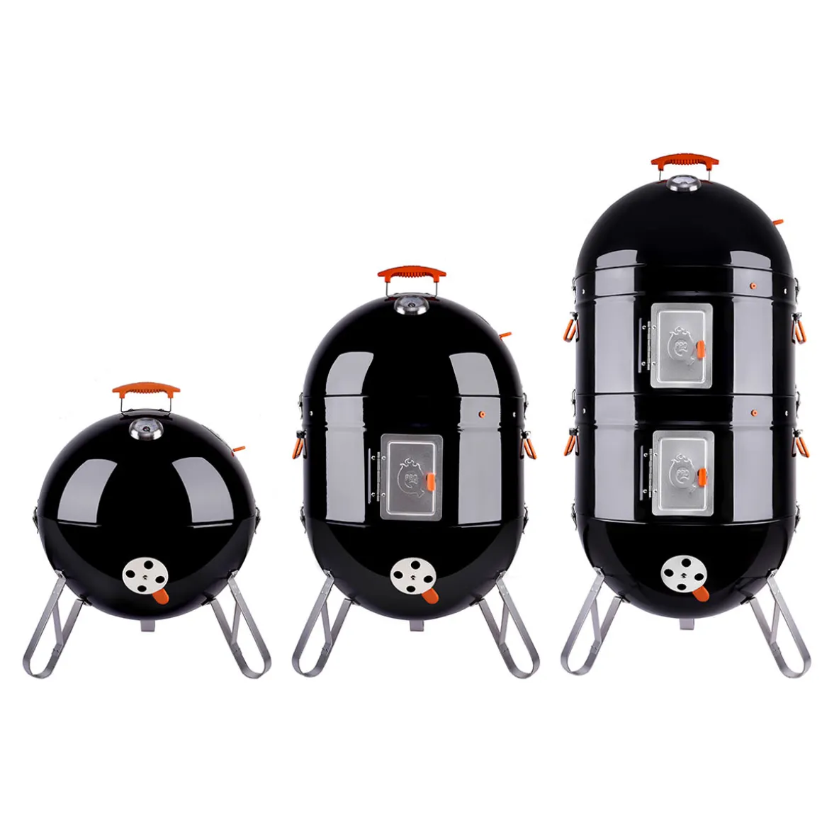 Charcoal BBQ Smoker with Built-In Thermometer