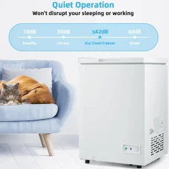 Compact Chest Freezer with Removable Storage Basket