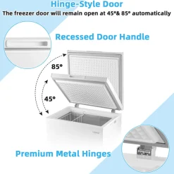 Compact Chest Freezer with Removable Storage Basket