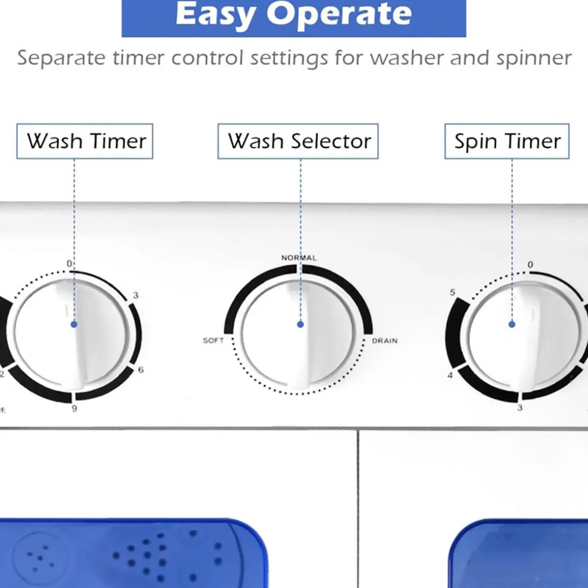 Compact Twin Tub Washing Machine Spin Dryer