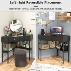 Corner Desk with Built-In Charging Station