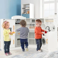 Corner Wooden Pretend Play Kitchen