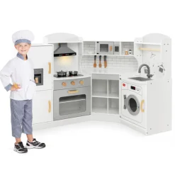 Corner Wooden Pretend Play Kitchen