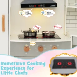 Corner Wooden Pretend Play Kitchen