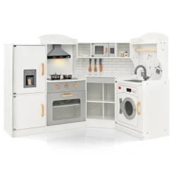 Corner Wooden Pretend Play Kitchen