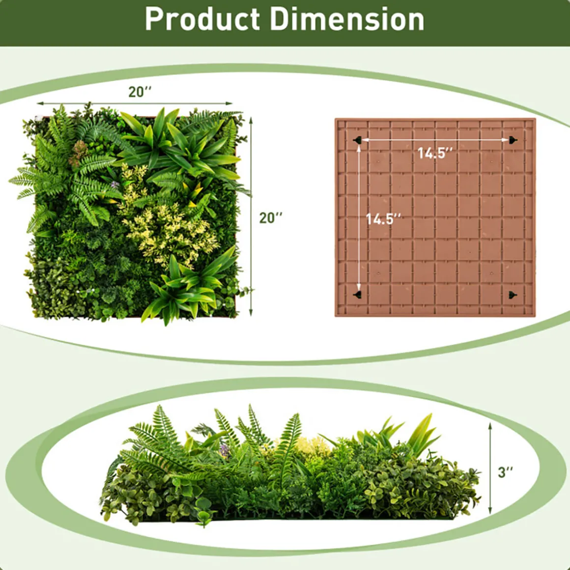 3D Hanging Greenery Hedge (Set of 2)