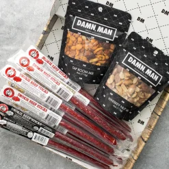 Damn, Man Gourmet Beef Sticks and Nuts Box