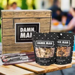 Damn, Man Gourmet Beef Sticks and Nuts Box